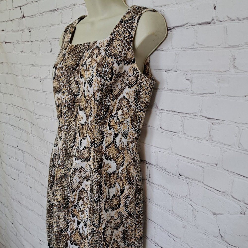 Dawn Joy Beige Snake Print Sleeveless Dress Size 7/8 - Picture 3 of 9